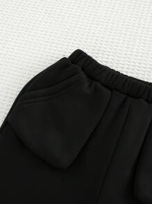 Cozy Pixies 男婴纯色针织柔软弹性腰部侧口袋紧身裤