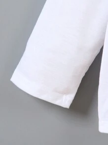 Áo thun cổ tròn dài tay in hình cử chỉ tay vui nhộn cho bé trai, phù hợp cho trẻ em từ 4-7 tuổi mặc thường ngày đến trường, tiệc tùng, hoạt động ngoài trời - trắng - Xem 3