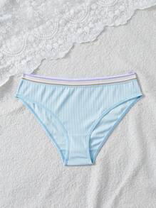 Bragas triangulares informales con diseño de líneas y costillas para la cintura para adolescentes