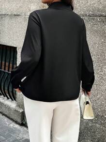 Calvaya Women Plus Size Simple Solid Color Casual Everyday Blouse Women Shirt