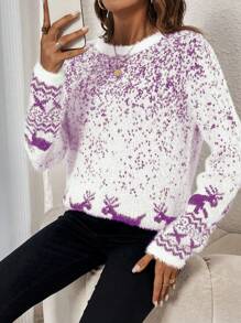 SHEIN LUNE Casual Minimalist Crew Neck Sweater, Suitable For Everyday Wear