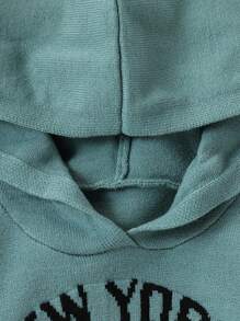 sweat-shirt à capuche tricoté versatile mignon et avec lettre pour bébés garçons