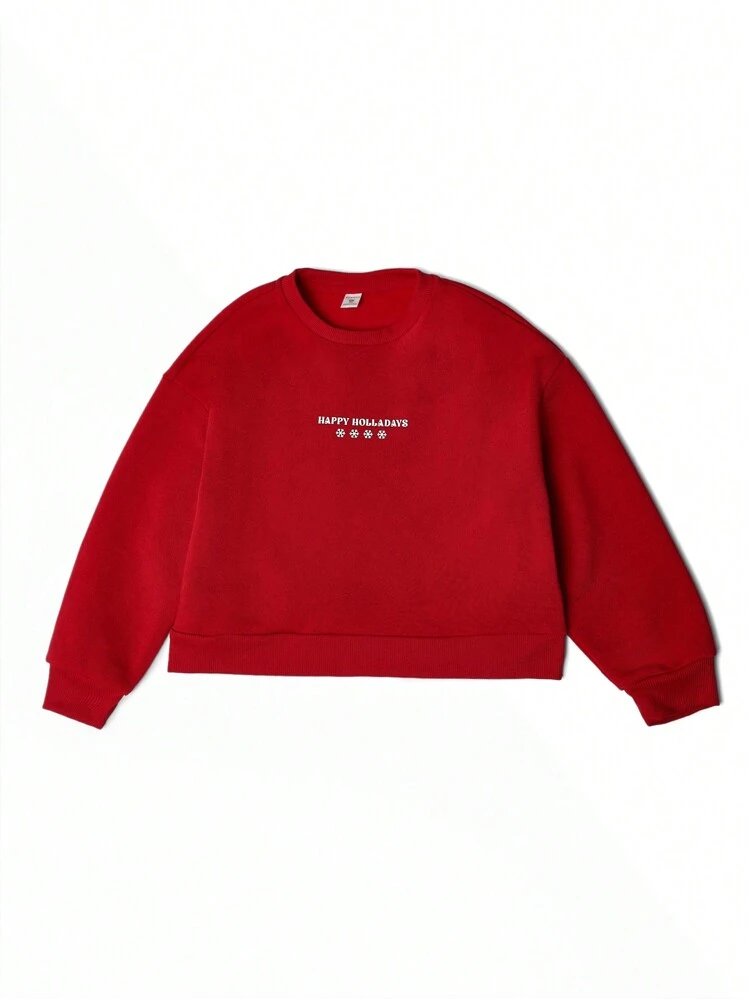Fleece Pullover Sweatshirt Featuring Cozy Mug Print