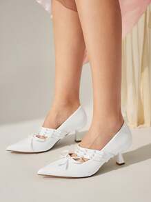 CUCCOO CHICEST Pointed Toe Low Heel Floral Elegant Women High Heel Pumps For Christmas And New Year Holiday Vibe Fall And Winter Valentines