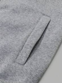 Manfinity Homme Bộ áo nỉ trùm đầu màu tương phản thường ngày dành cho nam trưởng thành - màu đen - Xem 8