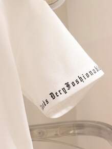 SHEIN Baby Boys' Casual Sports Comfortable Daily Wear Letter Printed Top