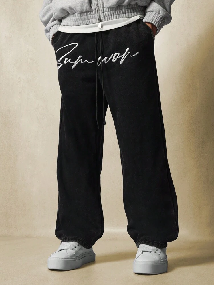 Signature Script Sweatpants With Drawstring And Side Pockets