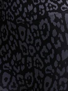 Musera Sport High Waist Ribbed Leopard Print Active-Wear Leggings , Padel, Tennis, Pickleball Gym Fitness - Multicolor - View 6