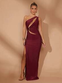 Lumalex 春季情人节冬季假期冬季春季聚会宴会聚餐优雅高贵优雅高端收腰开叉长款派对连衣裙女士