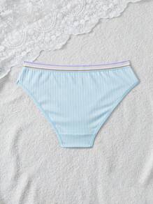 Bragas triangulares informales con diseño de líneas y costillas para la cintura para adolescentes
