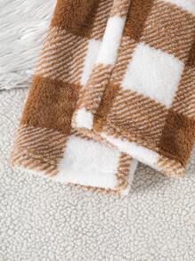 Tween Girl Autumn/Winter Cozy Fleece Top And Plaid Fleece Pants Loungewear Set, Fashionable And Versatile