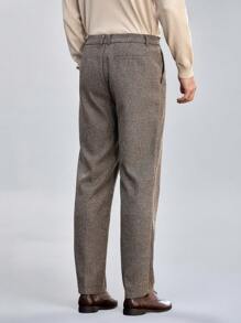 Manfinity VCAY 1pc Men's Woven Slim-Fit Long Mid-Rise Straight-Leg Casual Pants, Suitable For Autumn