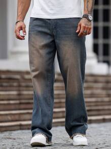 Manfinity EMRG Men's Casual Denim Jeans, Minimalist Fashion For Everyday Wear