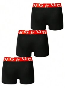 3pcs/Set Men's Letter Pattern Elastic Waist Briefs - Multicolor - View 2