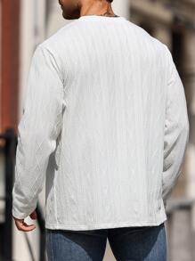 Manfinity Homme Plus Size Men's Solid Color Simple Casual T-Shirt, Fashionable Everyday Wear - White - View 2