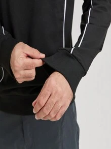 Manfinity Sport Corelite 简约时尚休闲运动卫衣，适合日常穿着 - 黑色 - 查看 4