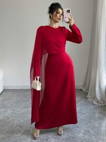 Calvaya Elegant Waisted Wrap Dress, Slimming And Classy Maxi Women Outfit