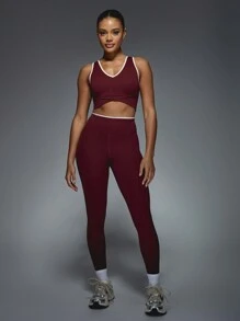 MISSGUIDED High Rise Sports Leggings - Brown - View 5