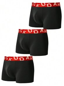 3pcs/Set Men's Letter Pattern Elastic Waist Briefs - Multicolor - View 4