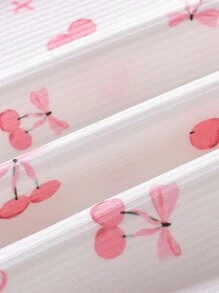 青少年女孩简约时尚英文字母印花吊带背心上衣 + 裤子，2 件舒适睡衣套装 - 彩色 - 查看 3