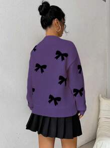 Chiquease Women's Bow Detail Pullover Sweater, Casual & Fashionable For Everyday