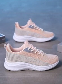 1 pereche de pantofi de alergat la modă, versatili, din țesătură, respirabili, ușoare, anti-alunecare, rezistenți la uzură, moale, confortabili, pentru sporturi ocazionale în aer liber - Multicolor - Vizualizare 5