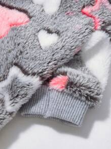 PETSIN 1 Stück universeller Flanell Hunde Pullover mit Liebe Stern Druck, warm, rundhalsausschnitt, ohne Kapuze