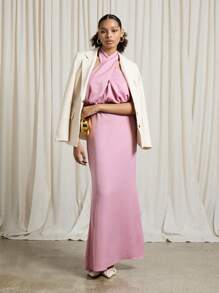 AiiRZ Maxi-jurk met halter en gedraaide voorkant
