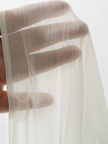 DAZY Women's V-Neck Patchwork Puff Sleeve Shirt, Minimalist & Fashionable For Casual Daily Wear,Ruffle Sheer,Fall Clothes Long Sleeve Top - Beige - View 9