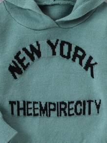 sweat-shirt à capuche tricoté versatile mignon et avec lettre pour bébés garçons