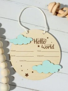 Newborn Cloud Wood Slice Birth Announcement, Infant Photography Props, Baby Commemorative Gifts