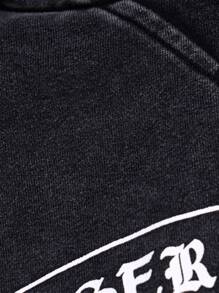 Musera Sport 标语连帽水洗卫衣，图案适用于板式网球、网球、匹克球 - 黑色 - 查看 5