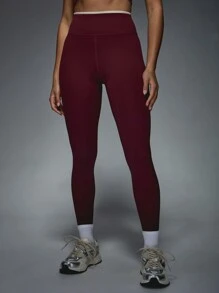 MISSGUIDED High Rise Sports Leggings - Brown - View 1