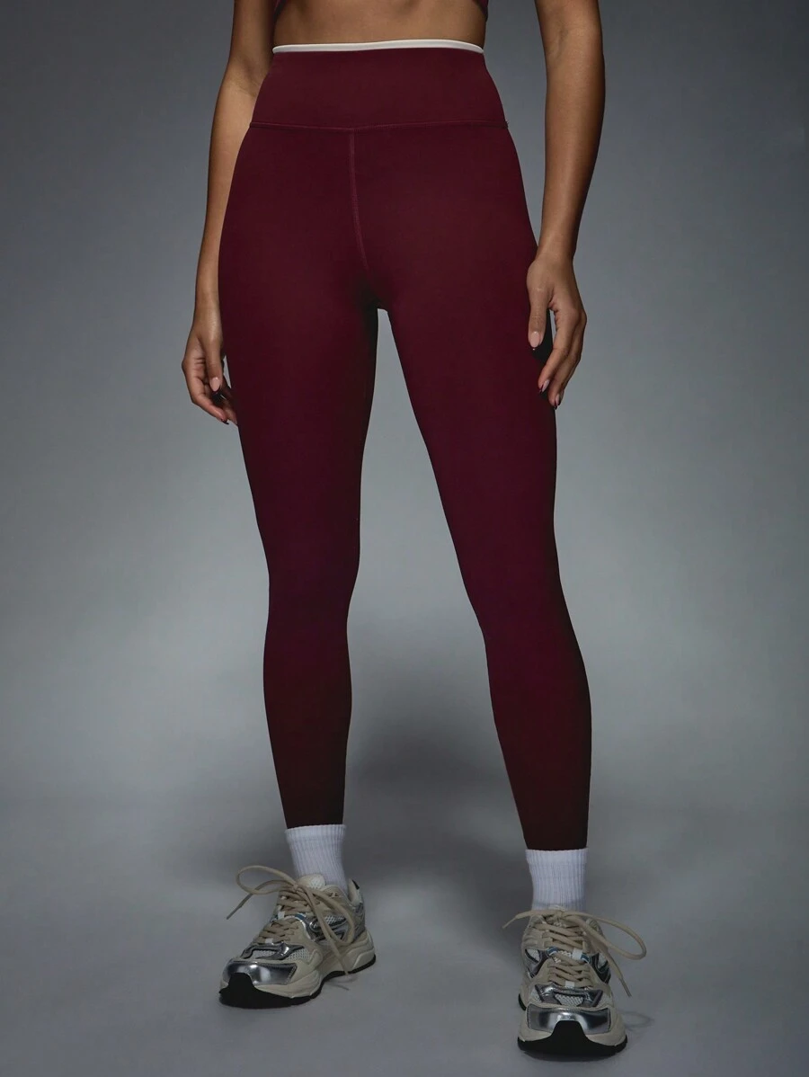 MISSGUIDED High Rise Sports Leggings - Brown - View 1
