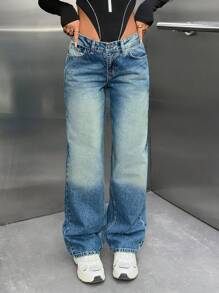 SHEIN VINTAGE LOW WAIST LOOSE STRAIGHT LEG JEAN