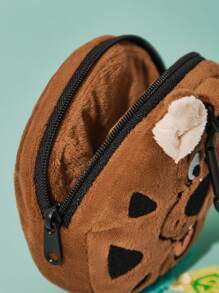 SCOOBY-DOO X SHEIN Embroidery Cartoon Dog Pattern Plush Super Comfy Coin Purse , Bag Accessory - Brown - View 5