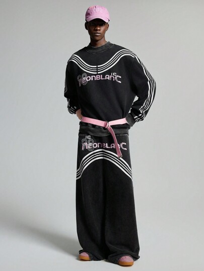 NEON BLANC Jersey de cuello alto con estilo callejero, de punto desgastado, de manga larga, sudadera de béisbol con gráfico bordado de cuello de tortuga, manga larga, sudadera de béisbol, para regalos de amigos, esposo, novio, para otoño e invierno