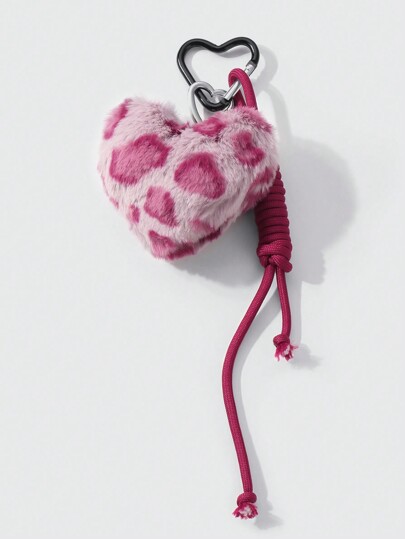 Kawaii 1 pezzo Portachiavi regolabile in corda da alpinismo, a forma di cuore, con stampa leopardata, carino e alla moda, accessorio adatto per donne, ragazze, uso quotidiano, regalo