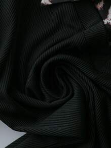 Chiquease Leopard Print Splicing Turndown Collar Casual Ribbed 2 In 1 Dress With Long Sleeves - Multicolor - View 4