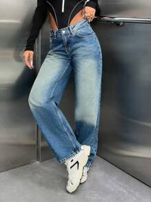 SHEIN VINTAGE LOW WAIST LOOSE STRAIGHT LEG JEAN