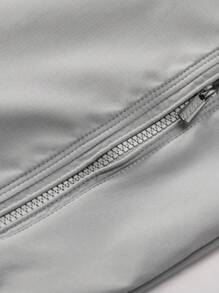 Calvornis Loose Fit Men's Mock Neck Long Sleeve Casual Zip Pocket Jacket , Fall