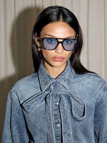 AiiRZ Bow Tie Denim Shirt - Blue - View 3