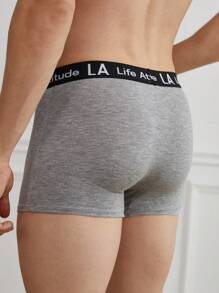 EasyFave 2pcs/Pack Men's Casual Boxer Briefs, Minimalist & Fashion For Everyday Wear - Multicolor - View 3