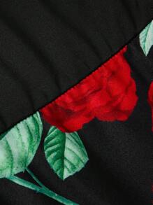 SHEIN Clasi Plus Size Women Keyhole Neckline Short Sleeve Tie Back Digital Print Elegant Midi Dress Maxi Women Outfit