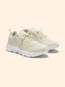 CUCCOO BASICS Tenis de estilo casual de unicolor simple para mujer para uso diario, calzado primaveral - Albaricoque - Ver 4