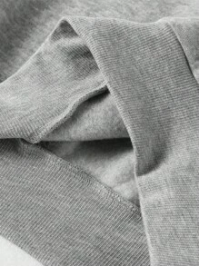 Manfinity EMRG Men's Letter Print Long Sleeve Zip Front Casual Baseball Jacket, Autumn/Winter - Grey - View 4