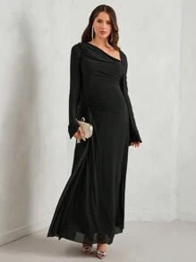 MaterniChic 秋季女士修身优雅孕妇装 - 黑色 - 查看 3