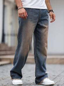 Manfinity EMRG Men's Casual Denim Jeans, Minimalist Fashion For Everyday Wear