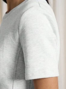 AiiRZ Short Sleeve Mini Dress With Seam And Logo Detail - Light Grey - View 5