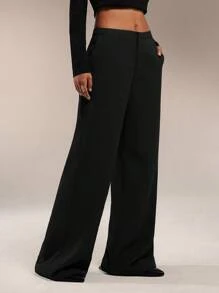 Forever 21 Quần ống rộng ống rộng túi rộng thời trang thu đông cho nữ/Đồ thiết yếu/Quần cao/Quần công sở thường ngày cho nữ/Quần trang trọng cho nữ/Quần áo mùa hè cho nữ/Quần áo ngày lễ/Giáng sinh cho nữ/Quần cạp trễ/Quần thời tiết lạnh/Quần lễ Tạ ơn/Ngày lễ/Thanh lịch/Quần Giáng sinh/Quần Giáng sinh/Quần năm mới/Đơn giản/Cơ bản/Quần công sở thanh lịch ống rộng túi màu trơn cho nữ - màu đen - Xem 6